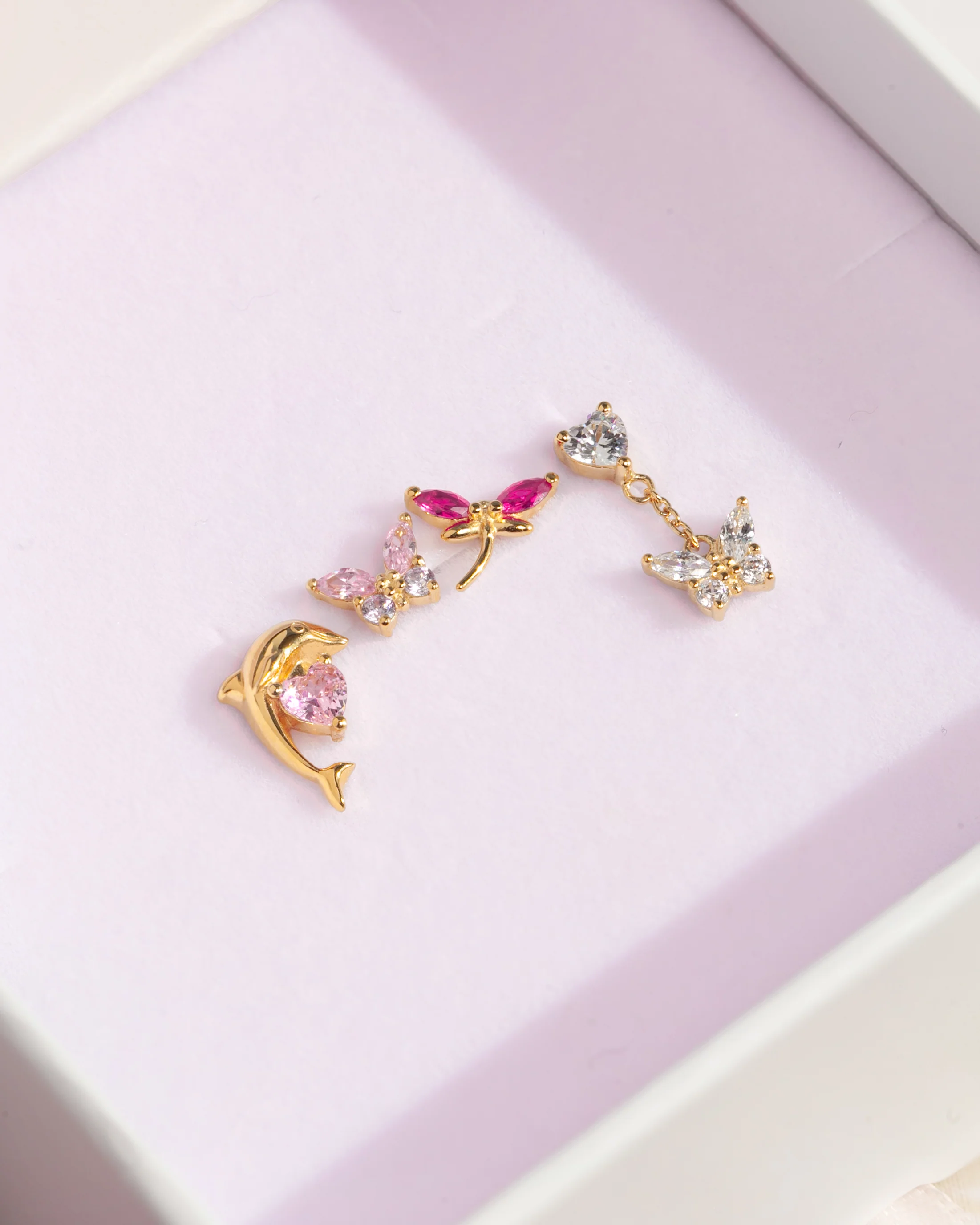 Fuchsia Dragonfly Stud Earring - Image 4