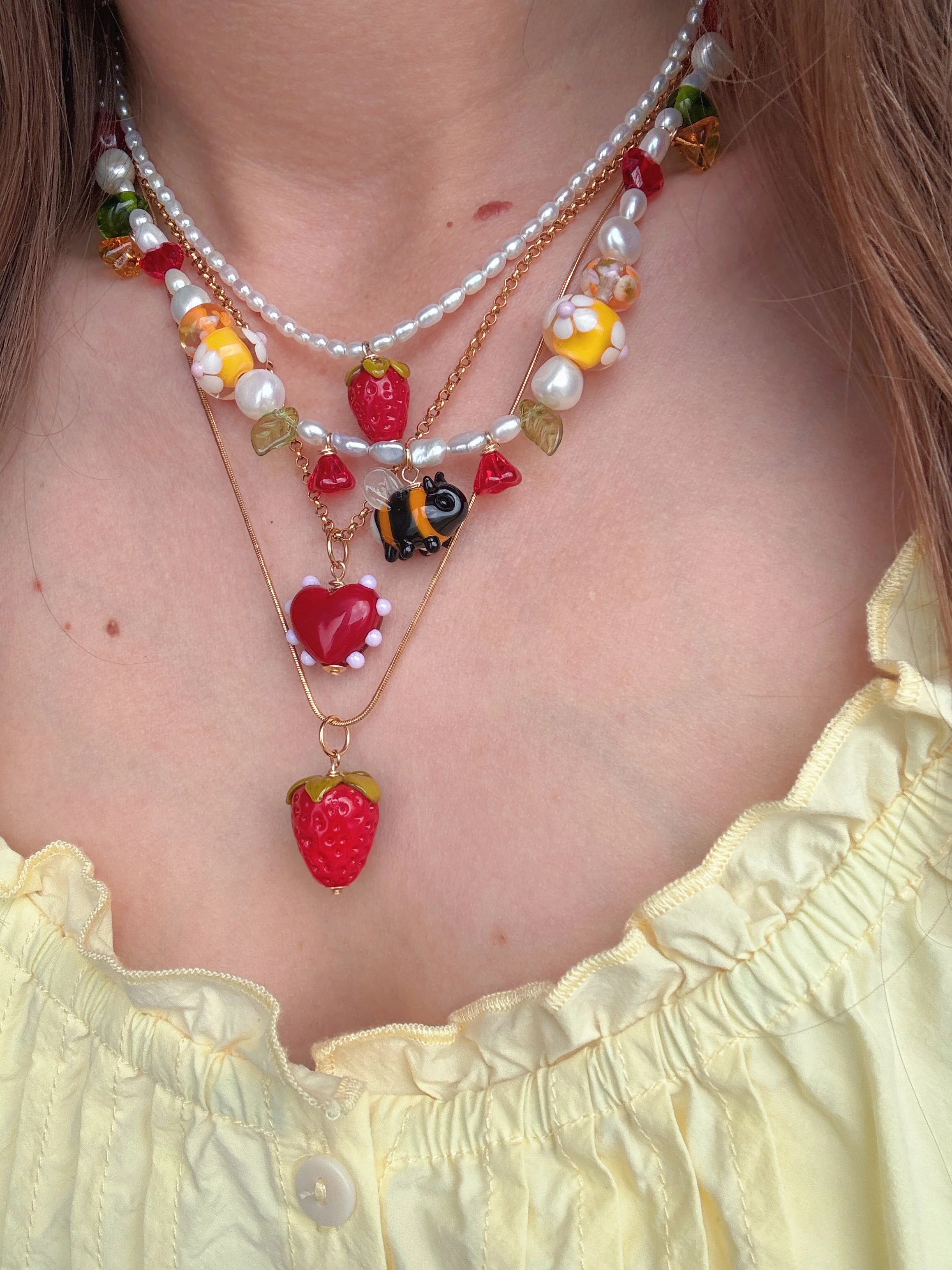 Pearly Strawberry Necklace - Image 2