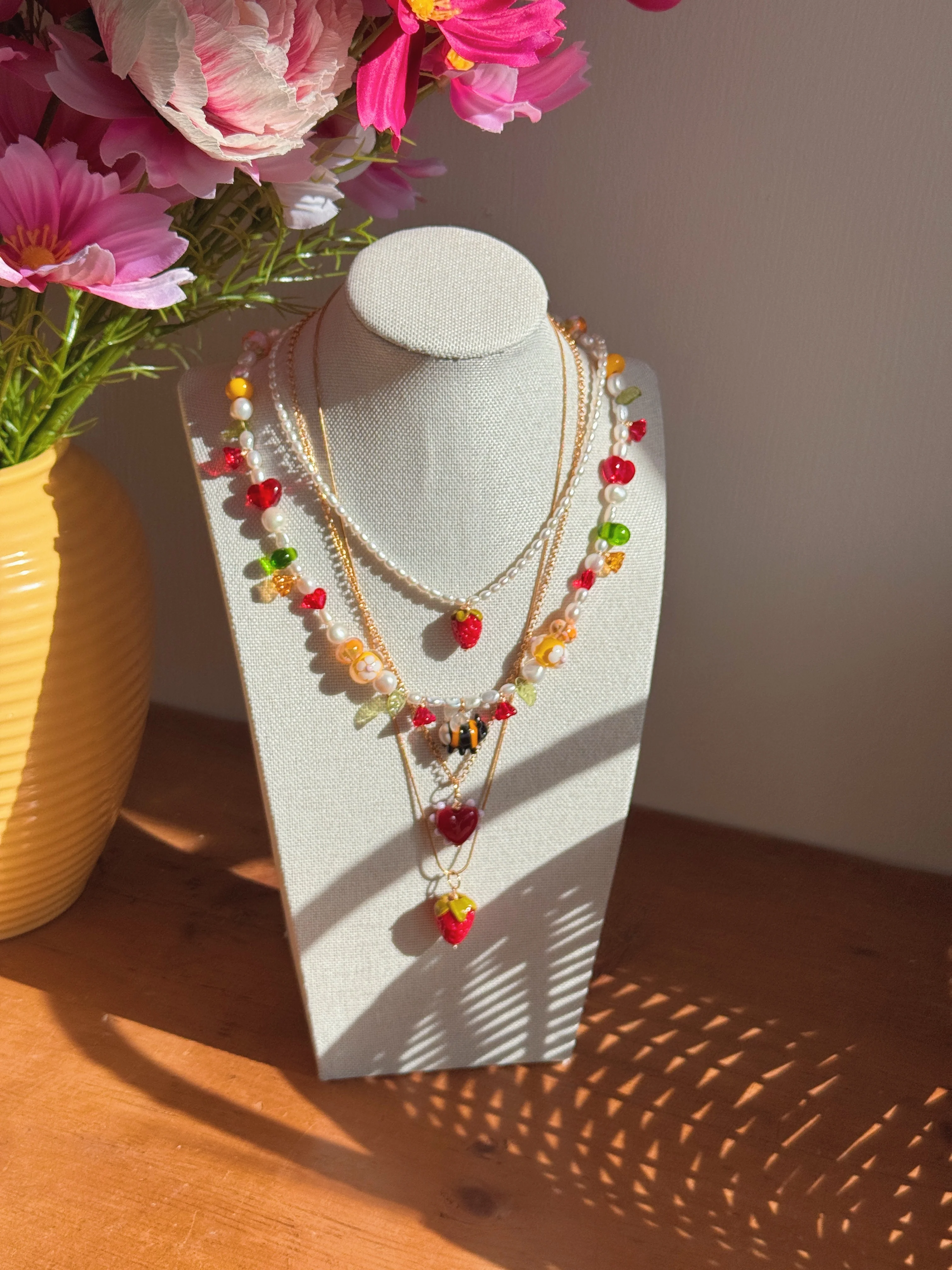 Pearly Strawberry Necklace - Image 3