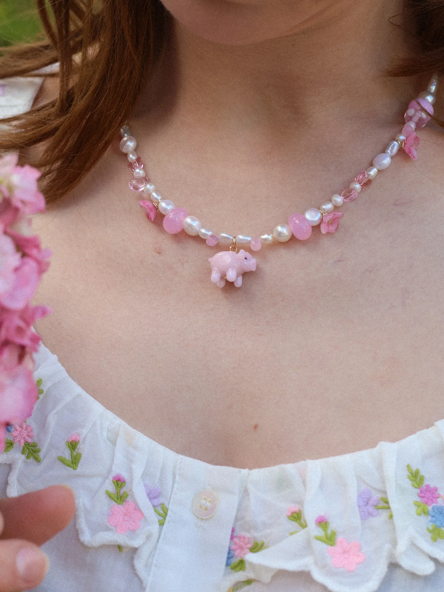 Piggies in Petals Necklace - Image 4