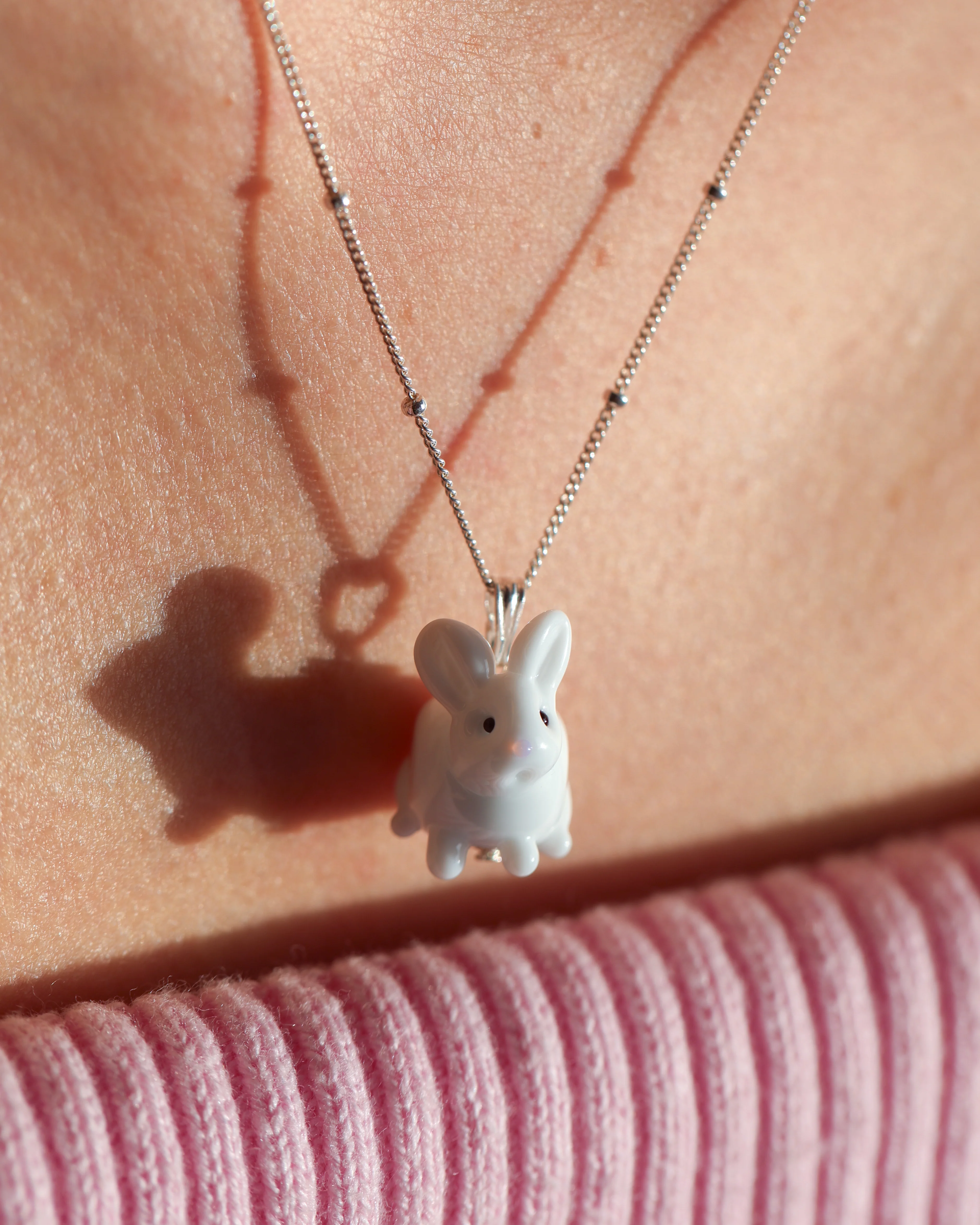 Snow Bunny Charm Necklace