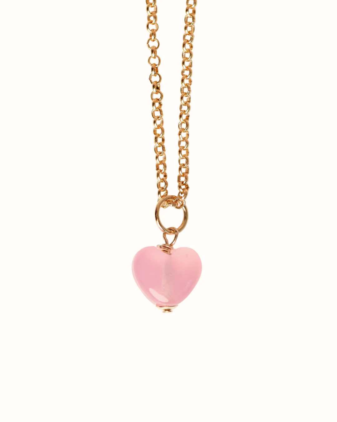 Little Pink Heart Charm Necklace