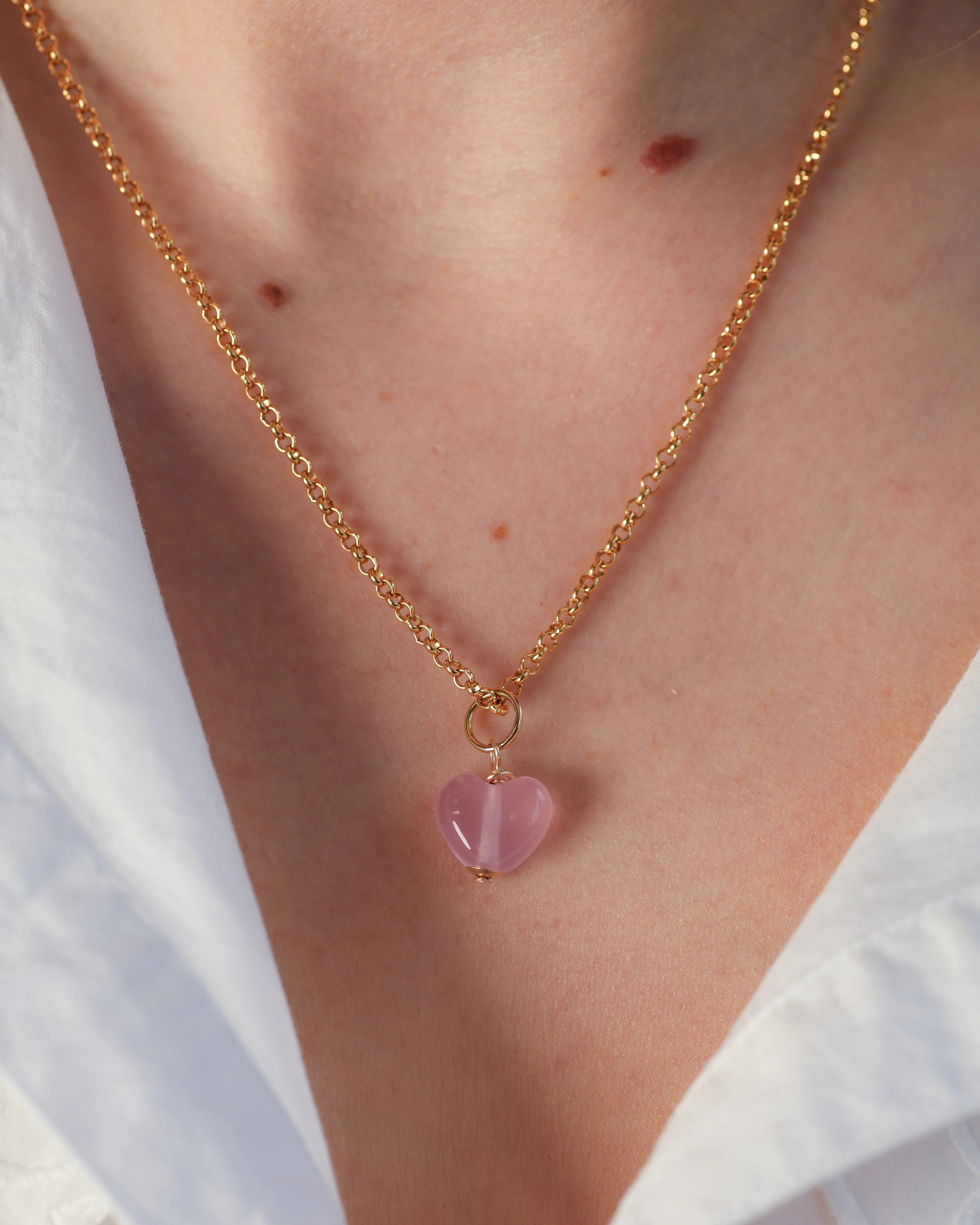 Little Pink Heart Charm Necklace - Image 2