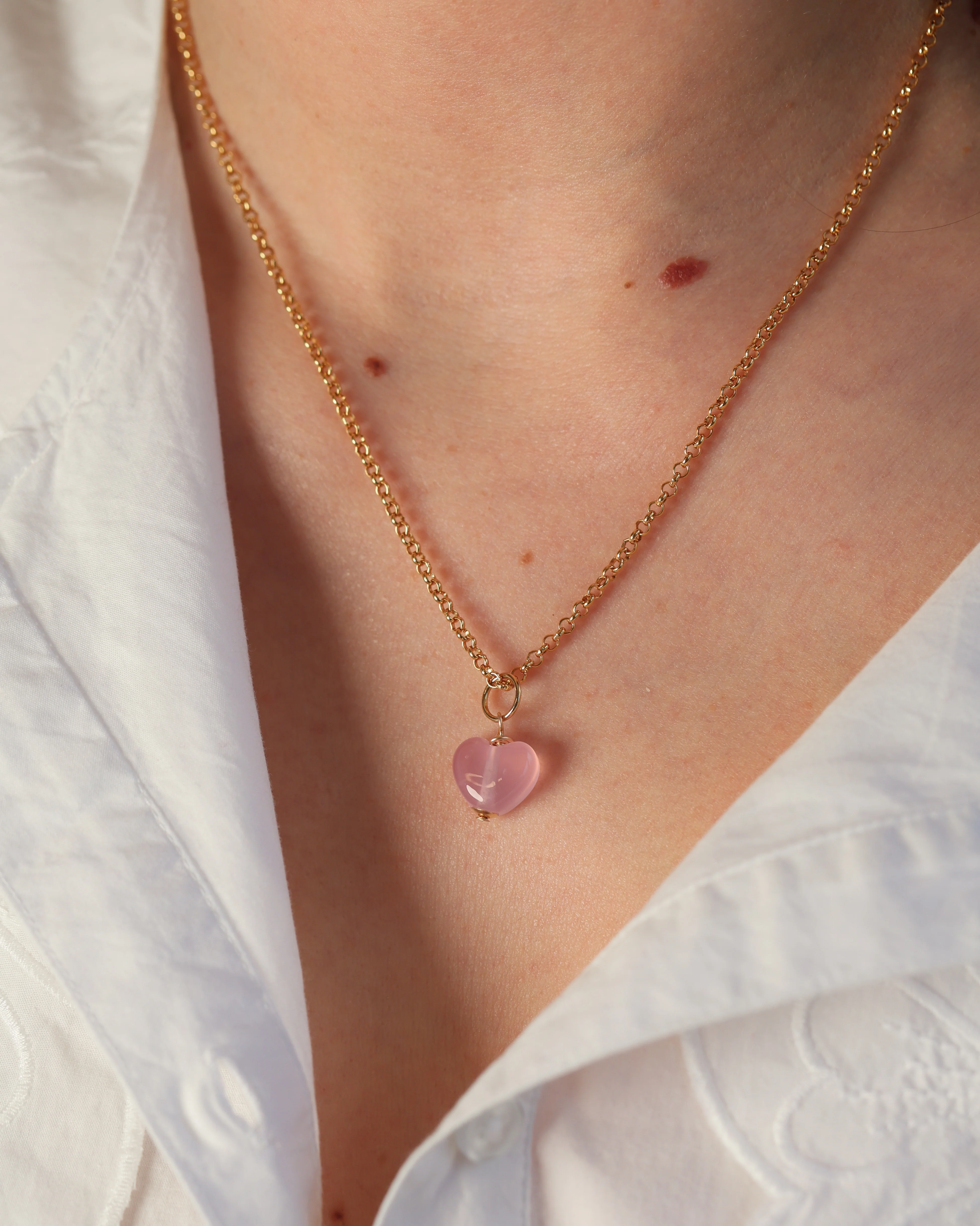 Little Pink Heart Charm Necklace - Image 3